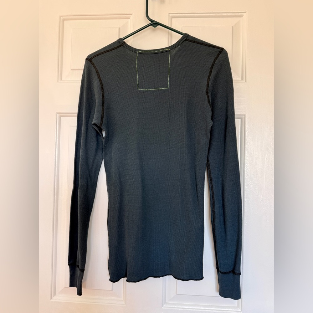 Aviator Nation Smiley 2 Long Sleeved Thermal Charcoal Sz: S - Picture 4 of 6